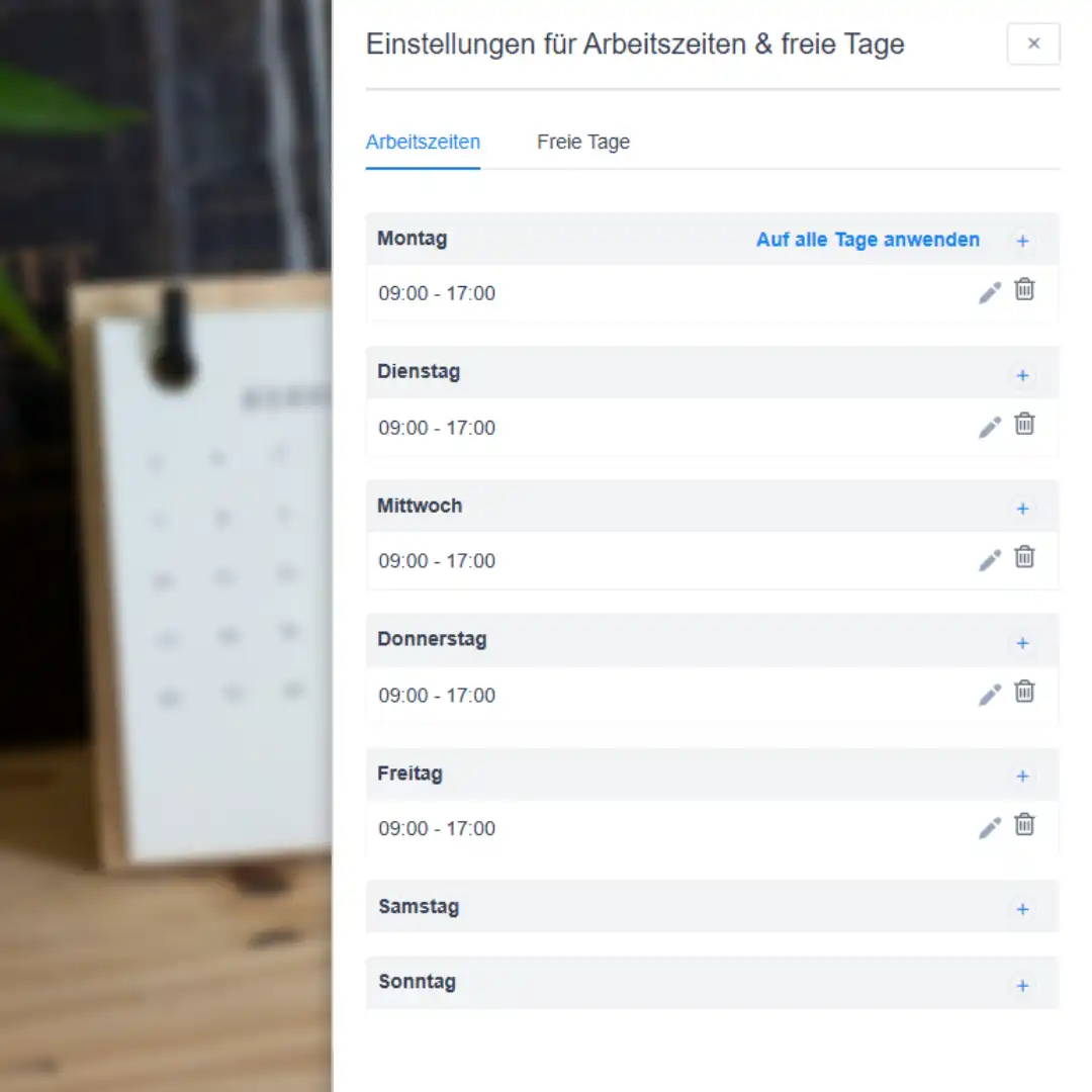 Webseitz freie tage